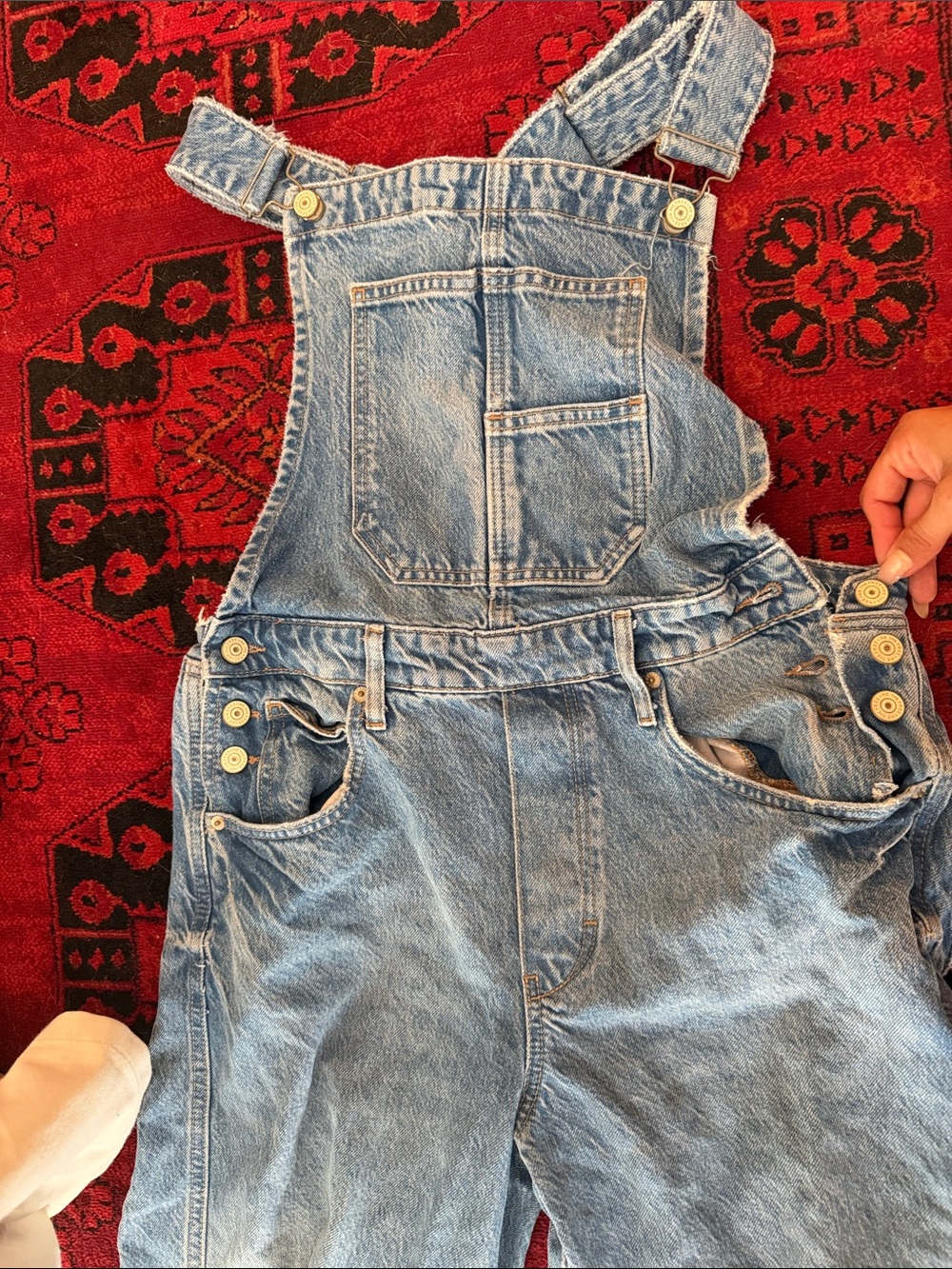 We The Free Light Blue Relaxed Denim Overalls - Picture 3 of 7